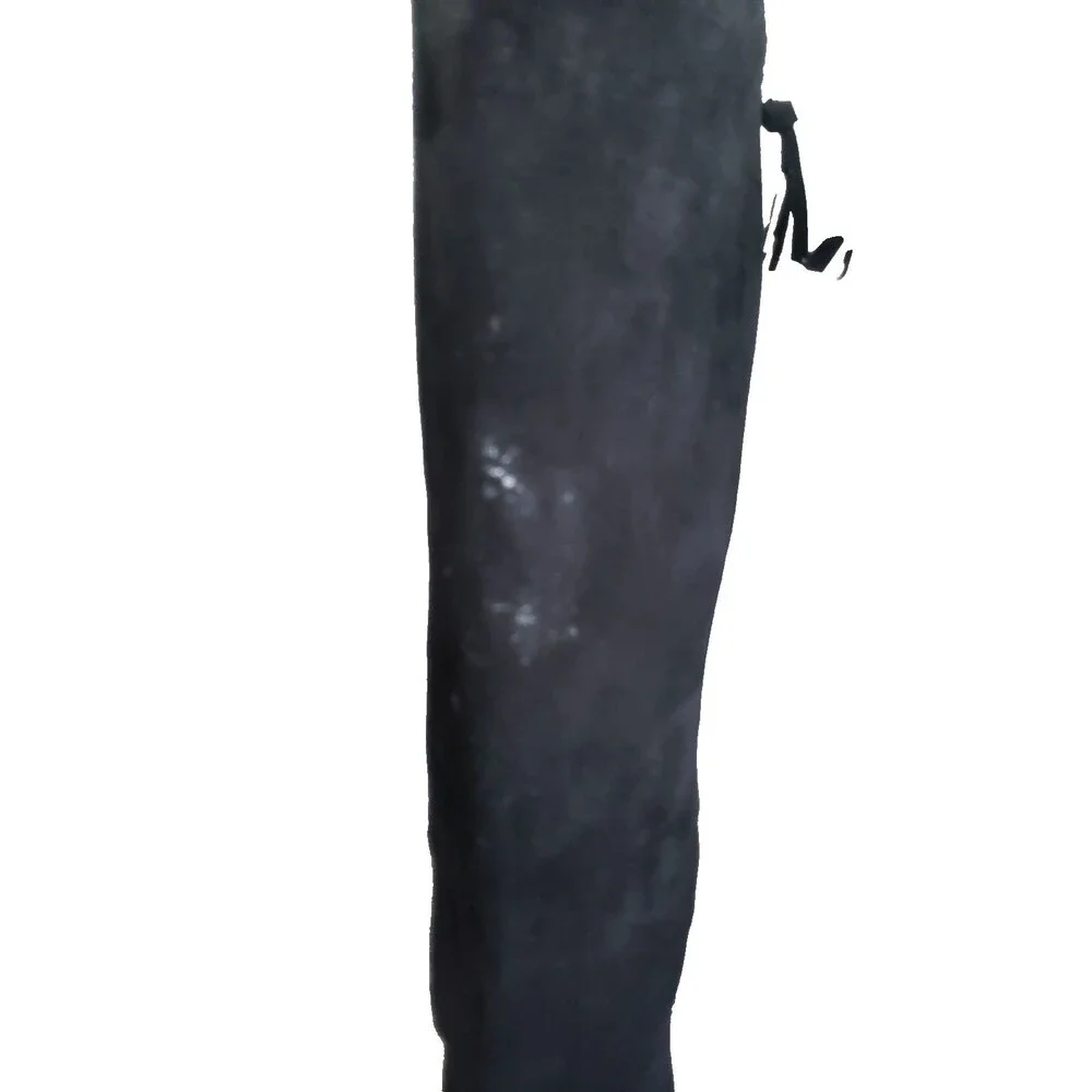 Aqua Sofft “Sharnell” Black Suede Knee High Boots Lace Up Water Resistant 6.5M
